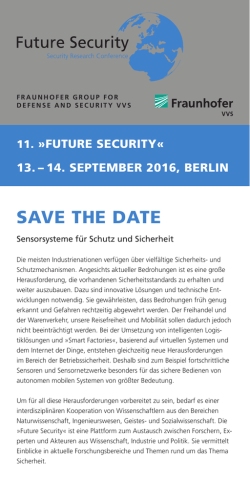 SAVE THE DATE - Future Security 2016