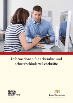Informationen f&uuml;r erkrankte und schwerbehinderte Lehrkr&auml;fte
