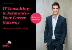 IT Consulting in Assurance – Your Career Gateway