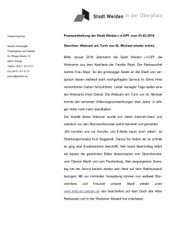 Storchenwebcam wieder online - Stadt Weiden in der Oberpfalz