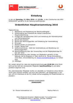 Einladung  - Wiener Ruderverein Donauhort