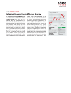 Lukrative Kooperation mit Morgan Stanley