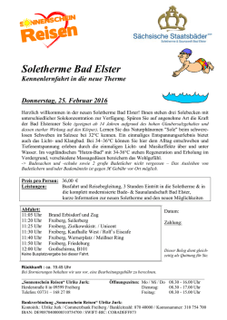 Soletherme Bad Elster - Sonnenschein Reisen Freiberg