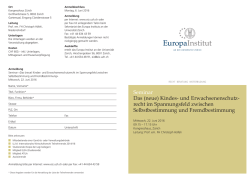 Seminar Das (neue) Kindes- und Erwachsenenschutz- recht im