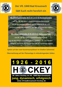 Der VfL 1848 Bad Kreuznach lädt Euch recht herzlich ein
