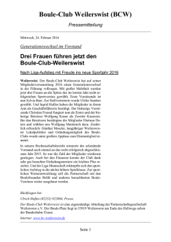 Pressemitteilung zum - Boule