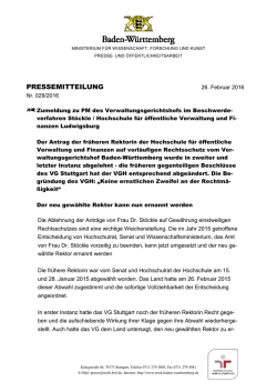 PRESSEMITTEILUNG - Ministerium für Wissenschaft, Forschung