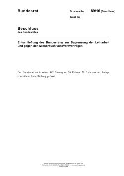 BR 89/16(B) - Bundesrat