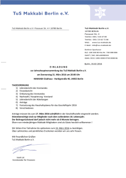 einladung - TuS Makkabi Berlin e.V.