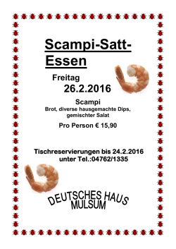 Scampi-Satt- Essen