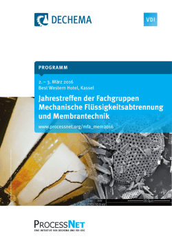 Jahrestreffen der Fachgruppen Mechanische