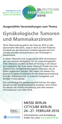 Gynäkologische Tumoren und Mammakarzinom