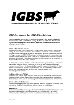 IGBS-Schau und 24. IGBS-Elite-Auktion