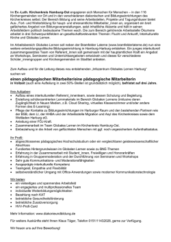 einen p&auml;dagogischen Mitarbeiter/eine p&auml;dagogische Mitarbeiterin