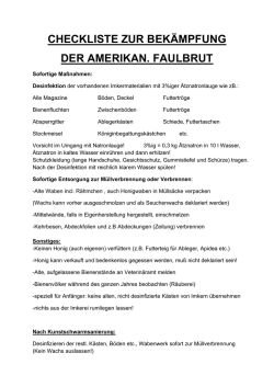 checkliste zur bekämpfung der amerikan. faulbrut