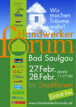 Bad Saulgau 27.Febr. 28.Febr. - Handwerkerforum Bad Saulgau