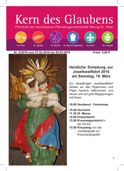 Herzliche Einladung zur Josefswallfahrt 2016 am