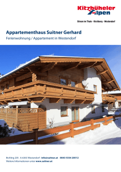 Appartementhaus Suitner Gerhard in Westendorf