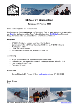 Skitour im Glarnerland - Neuer Skiclub Schaffhausen