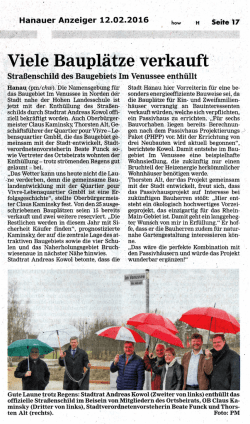 Hanauer Anzeiger vom 12.02.2016