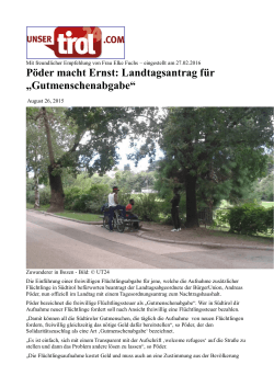 Pöder macht Ernst: Landtagsantrag für