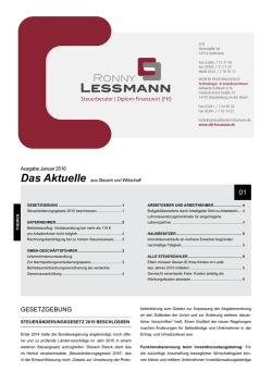 Januar 2016 - Steuerberater Ronny Lessmann