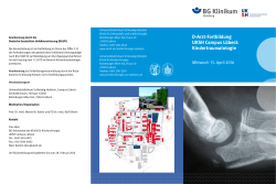 D-Arzt-Fortbildung UKSH Campus Lübeck Kindertraumatologie