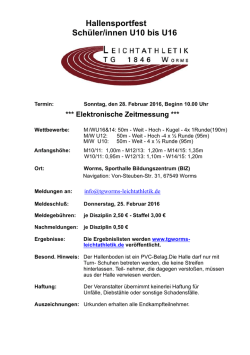 Hallensportfest Worms - TGW Leichtathletik