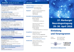 Einladung und Vorprogramm 27. Marburger Neurologentagung 29
