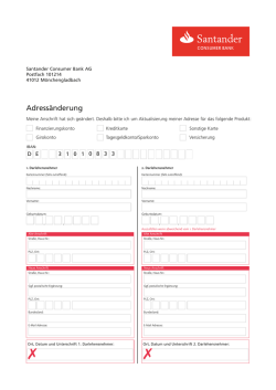 Adress&auml;nderung - Santander Consumer Bank