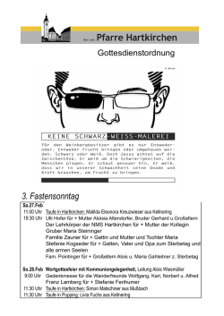 Gottesdienstordnung aktuell