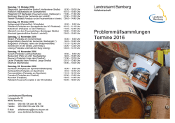 Problemmüllsammlungen Termine 2016