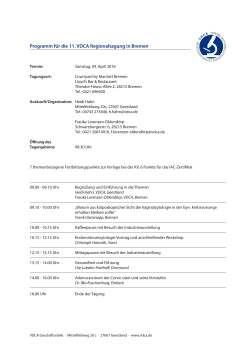 Programm für die 11. VDCA Regionaltagung in Bremen