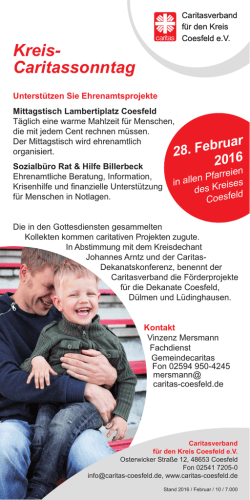 Kreis- Caritassonntag - Caritasverband für den Kreis Coesfeld eV