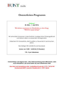 Infos: Musikvideo drehen