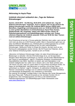 Pressemitteilung - Uniklinik RWTH Aachen