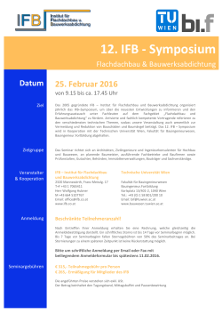 12. IFB - Symposium - IFB- Institut für Flachdachbau und