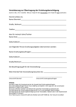 Vereinbarung zur &Uuml;bertragung der