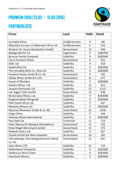 Fairtrade Partnerliste