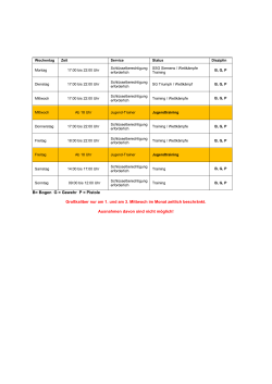 Trainingszeiten