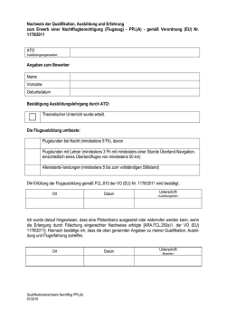 Qualifikationsnachweis Nachtflug PPL(A)