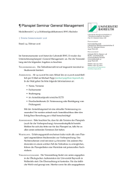 Weitere Informationen - am Lehrstuhl BWL II
