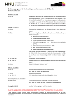 Einf&uuml;hrungsprogramm f&uuml;r Studienanf&auml;nger - Hochschule Neu-Ulm