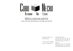 Wochenkarte - Cubo Negro