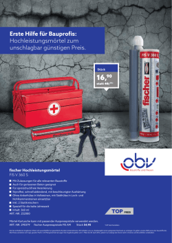 Erste Hilfe für Bauprofis: Hochleistungsmörtel zum