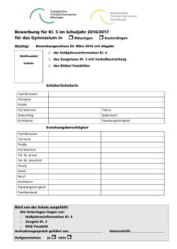 Bewerbung für Kl - Firstwald Gymnasium Mössingen