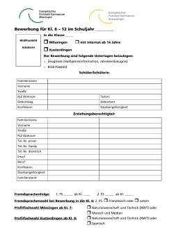 Bewerbung für Kl. 6 - Firstwald Gymnasium Mössingen