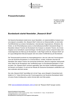 Bundesbank startet Newsletter "Research Brief"