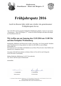 Frühjahrsputz 2016 - Bruderschaft Neuenhausen