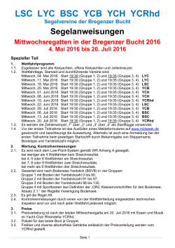 Segelanweisung - Mittwochsregatten in der Bregenzer Bucht